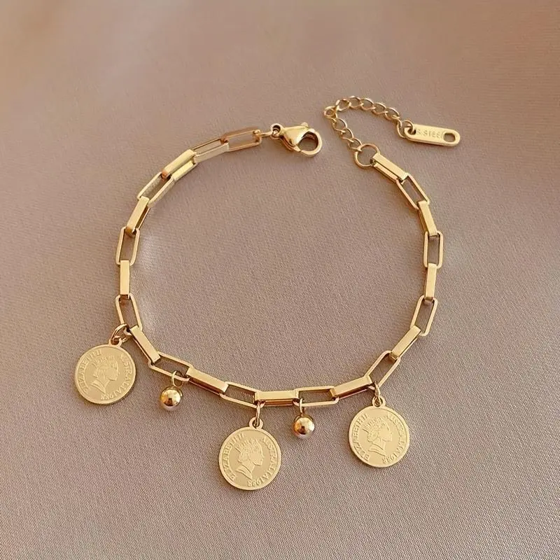 Hip Hop Style Bag Charm, 316L Stainless Steel Chain Link with Round Pendant, Durable Handbag Accessory, Gift Jewelry, Jewelry For Women, Casual, Bag Decorative Chain, Chain Design