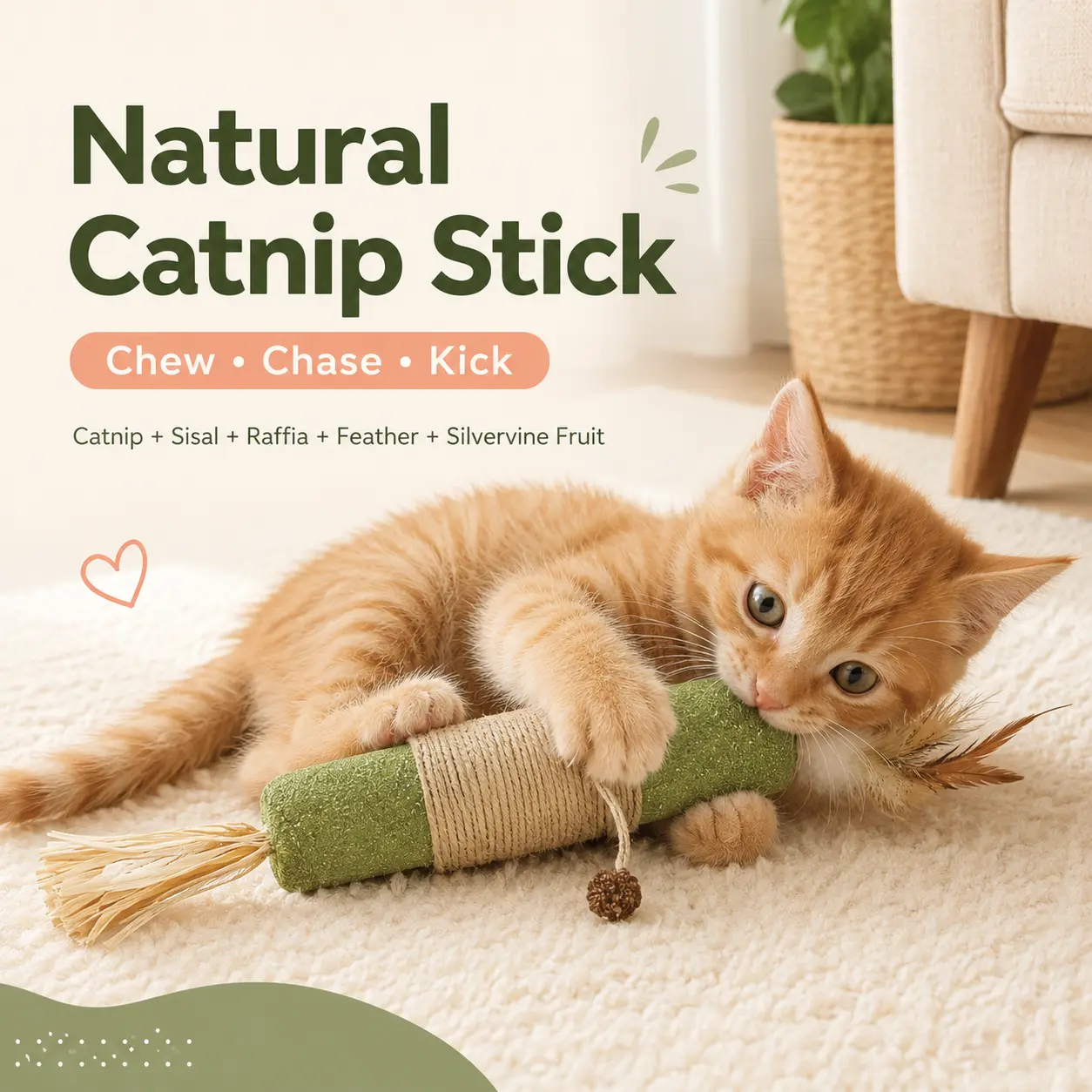 Natural Catnip Sticks Cat Toys, Catmint Sticks, Kittens Toys for Teeth Cleaning, Matatabi Dental Care Cat Treat