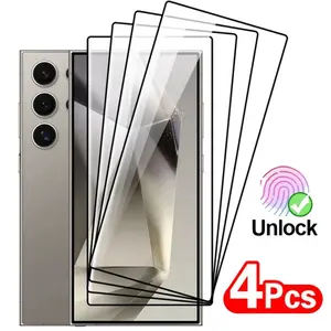 4-Pack Premium Tempered Glass Screen Protector for Samsung Galaxy S26/S26 Plus/S26 Ultra/S25 S24 S23 S22 Ultra S25 S24 S23 S22 Plus FE - Full Coverage, Scratch Resistant and High Definition, Anti-Spy, Anti-Fingerprint...