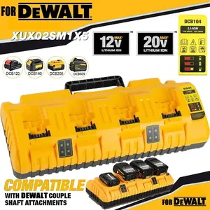 DCB104 4 Ports Multi Charger Station Replacement Charger for Dewalt Compatible with 12V-20V MAX High Capacity Lithium-ion Battery power tool with Dual USB Ports (No Batteries Included) tiktokshopspringglowup