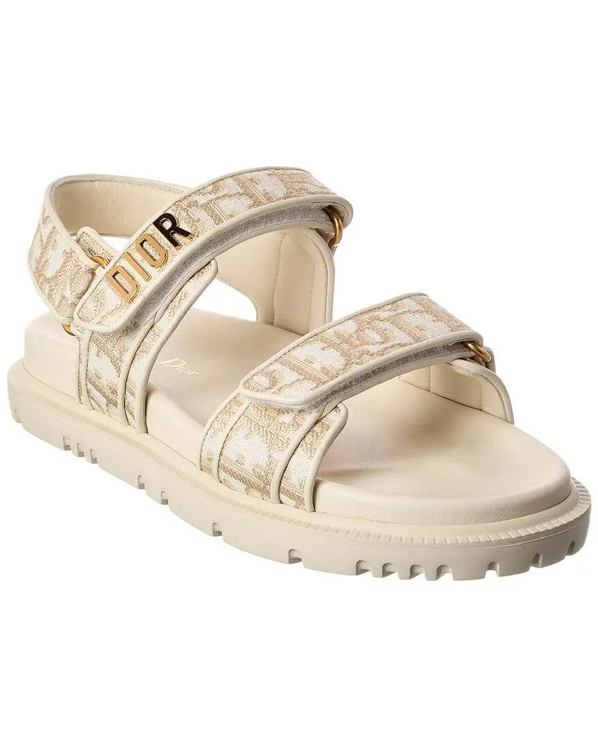 Dior Dioract Canvas & Leather Sandal