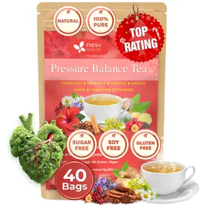 【FreshDrinkUS】 Pressure Balance Herbal Tea Bags – 40 Bags Natural Blood Pressure Support Tea for Heart Health, Vegan, Caffeine-Free Daily Wellness Blend