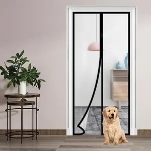 Transparent Insulated Door Curtain,  Thermal Door Screen Auto Closer Fits Doors Up to 34" x 80", to Keep Warm in Winter Cool in Summer for Air Conditioner Room, Kitchen, Bedroom