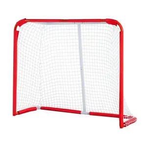 VEVOR Street Hockey Net, Indoor Outdoor Steel Hockey Goal, Official Regulation Pro Hockey Training Goal Set, Portable Hockey Goal with Net, Easy Assemble, 72x 48, White/RedVEVOR Super Brand Day