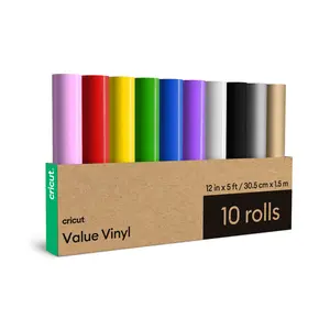 Cricut Value Vinyl Rolls, Rainbow Sampler 12 in x 5 ft (10 ct)