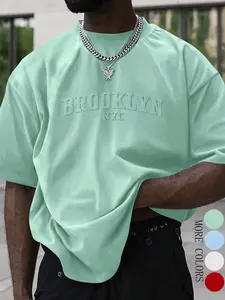 Unisex style, urban minimalist summer lightweight Casual T-shirt with short sleeves, Round neck, featuring Brooklyn embossing technique, classic design elements, versatile, Y2K fashion, Streetwear, Outdoor, suitable for daily wear, Casual Athleisure Tee