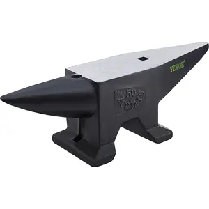 【fathersdaygift】VEVOR Cast Iron Anvil, 110 Lbs(50kg) Single Horn Anvil with Large Countertop and Stable Base, High Hardness Rugged Round Horn Anvil Blacksmith, for Bending, Shaping