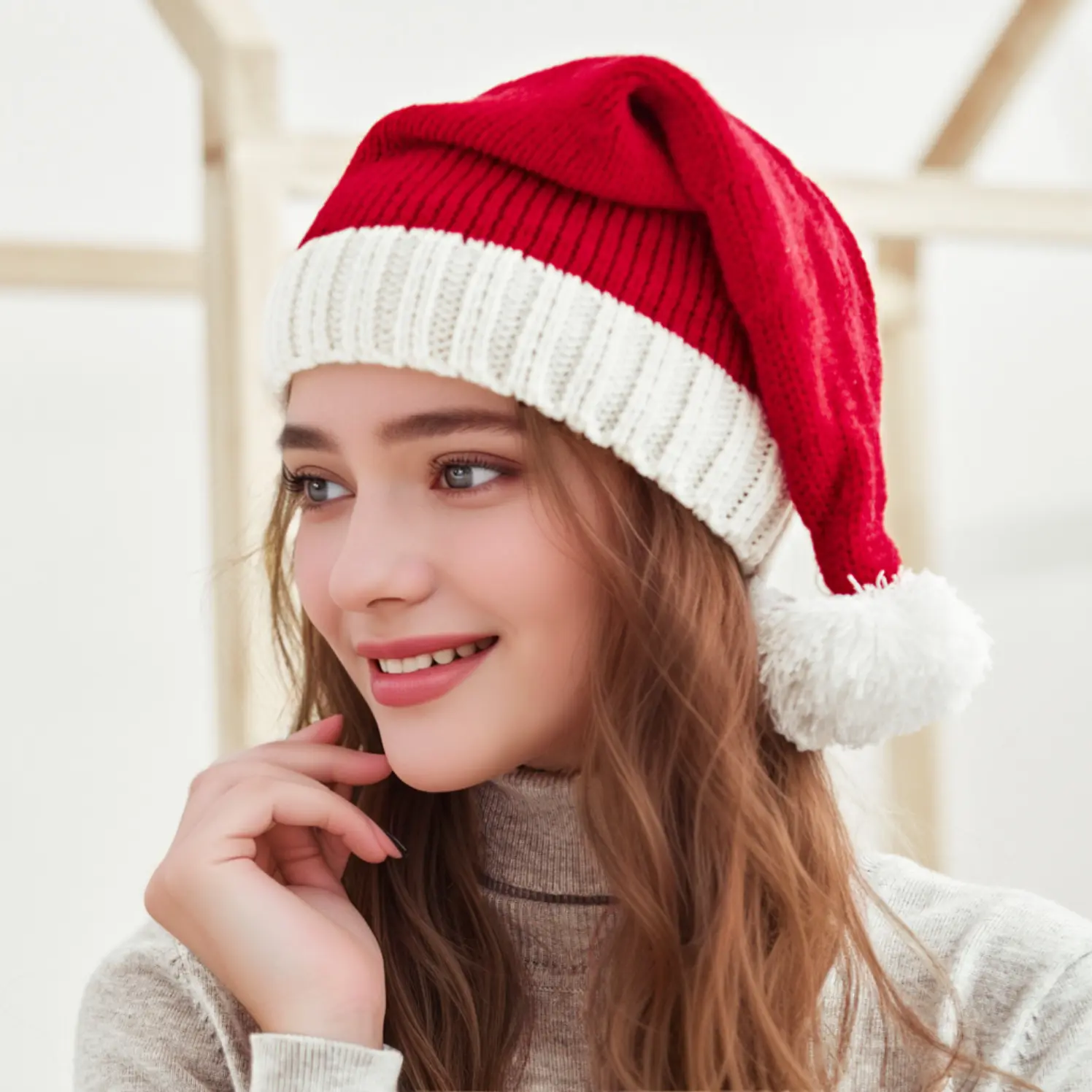 Manufacturers wholesale Custom Adult Children's Christmas Day knitted Santa Hat