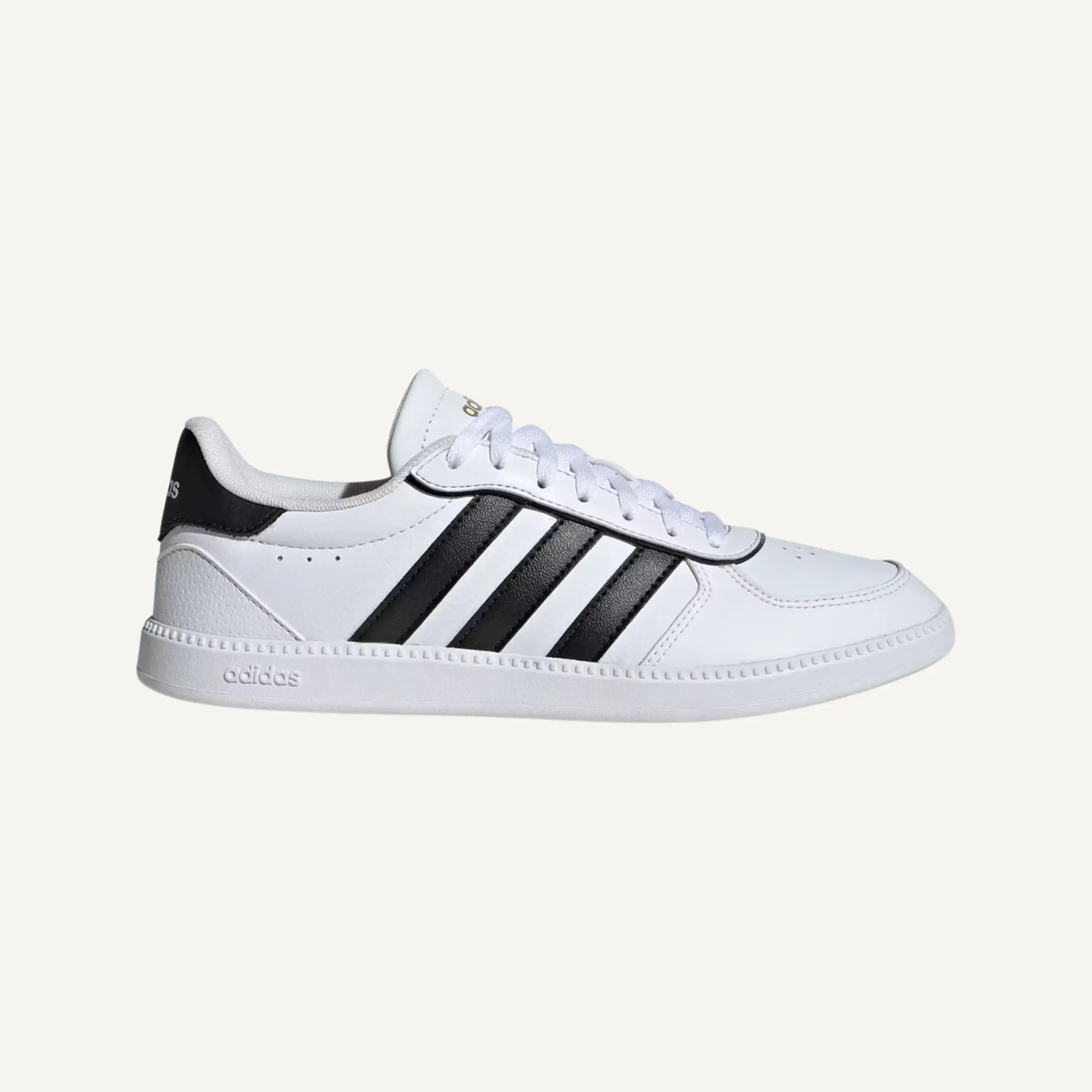 Adidas Women's White/Black Breaknet Sleek Outdoor Casual Sports Sneakers - Striped Sport Shoes, White Flat Sneaker, Style IH5426, Outdoor Casual Sneakers