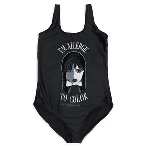 Wednesday Girl's The Addams Family TV Show One Piece Swimwear For Kids Swimsuit