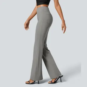 Halara Flex SculptKnit High Waisted Back Side Pocket Slight Flare Work Pants
