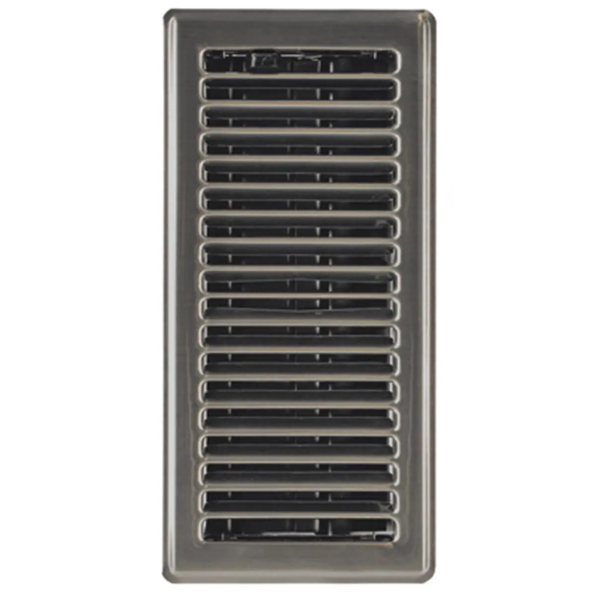 212 MAIN Satin Nickel 4x10 in. Floor Register - Imperial Manufacturing RG3300, All Steel Construction, Contemporary Style, Damper Control, Durable Decorator Finish, Easy Airflow Adjustment