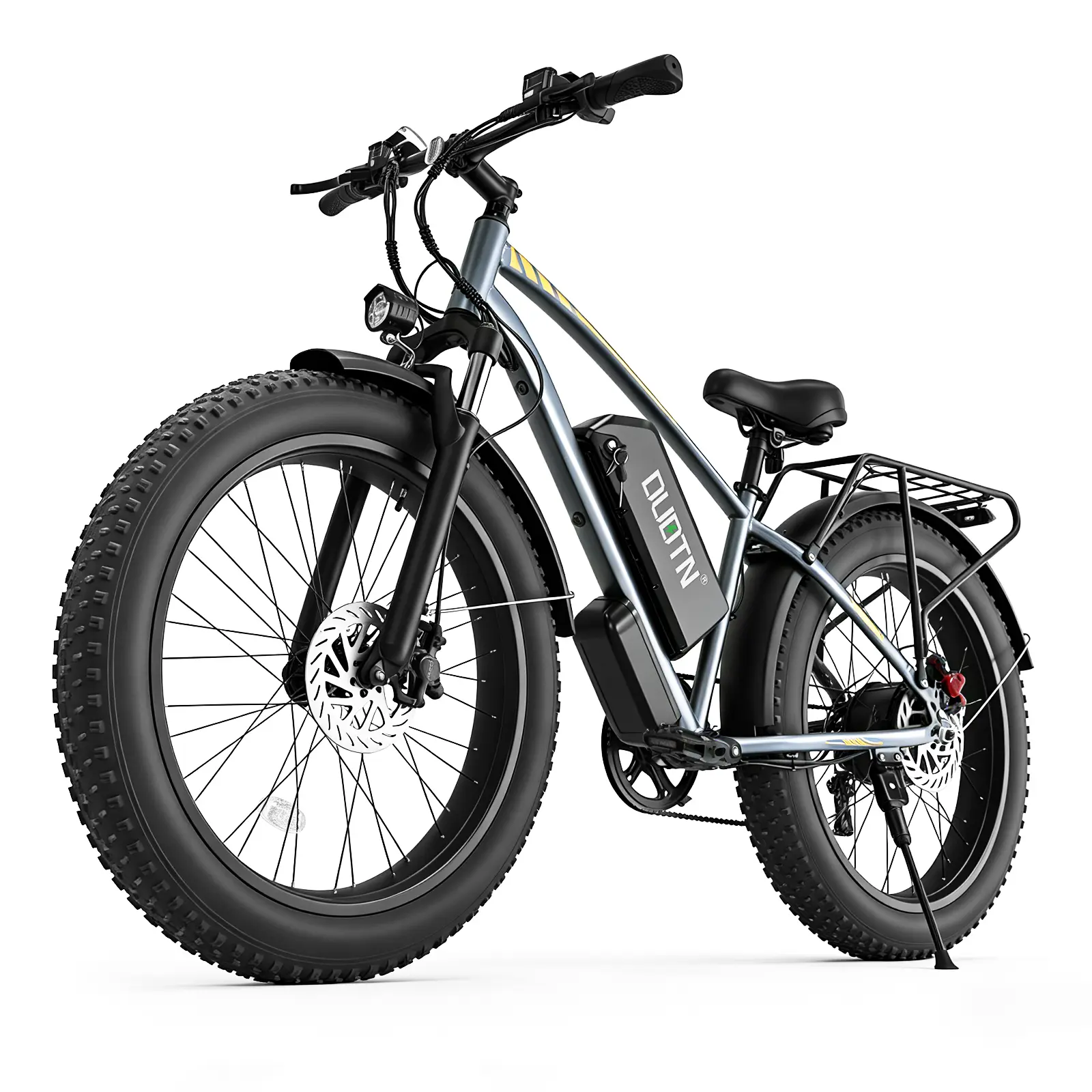 【DUDTN】1500W motor,48V18.2AH detachable battery,26×4.0" fat tires,50KM/H top speed,62N·m torque,30° climb.Front suspension,hydraulic brakes,7-speed,LCD,dual charging,330LBS load,bike 81LBS