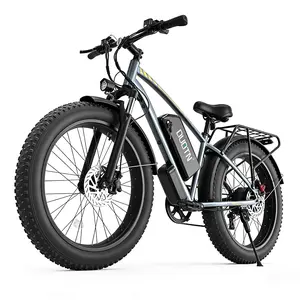 【DUDTN】1500W motor,48V18.2AH detachable battery,26×4.0" fat tires,50KM/H top speed,62N·m torque,30° climb.Front suspension,hydraulic brakes,7-speed,LCD,dual charging,330LBS load,bike 81LBS