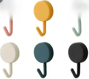 6 Pack Adhesive Hooks Cute Utility Hooks, Key Hooks for Wall Decorative, for Hanging Hat, Towel, Key, Towel Hook Wall Mount for Home, Kitchen, Bathroom, Office