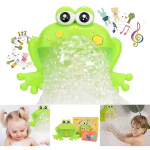 Light Up Baby Bath Bubble Toys,Tub Big Frog Automatic Bubble Maker Blower with 24 Music Baby Fun Shower Toys , for Boys, Girls
