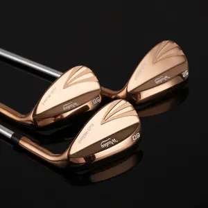 Wuday Fully Milled Rose Gold Sand Right-handed Wedge Golf Club 52°/56°/60° Stepped Steel Shaft Low Center of Gravity Pitching Wedge Lob Wedge Anti-slip Rubber Grip Zinc Alloy Club Head and Stainless Steel Shaft right hand tour satin wedge Golf Accessories