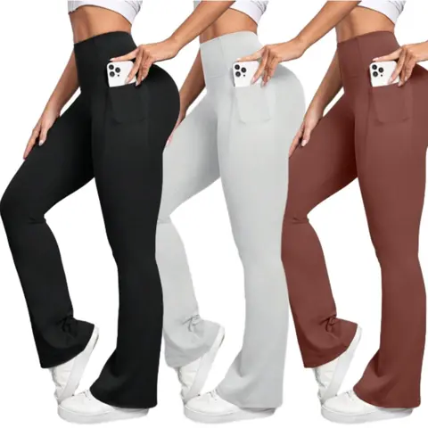 Women's Flare Yoga Pants Bootcut Leggings with Pockets - High Waist Flare Bottom for Ultimate Comfort