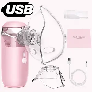 USB Portable PINK Smart Humidifier,Handheld Mesh Nebulizer,Portable Nebulizer Home Use for Children And Adults