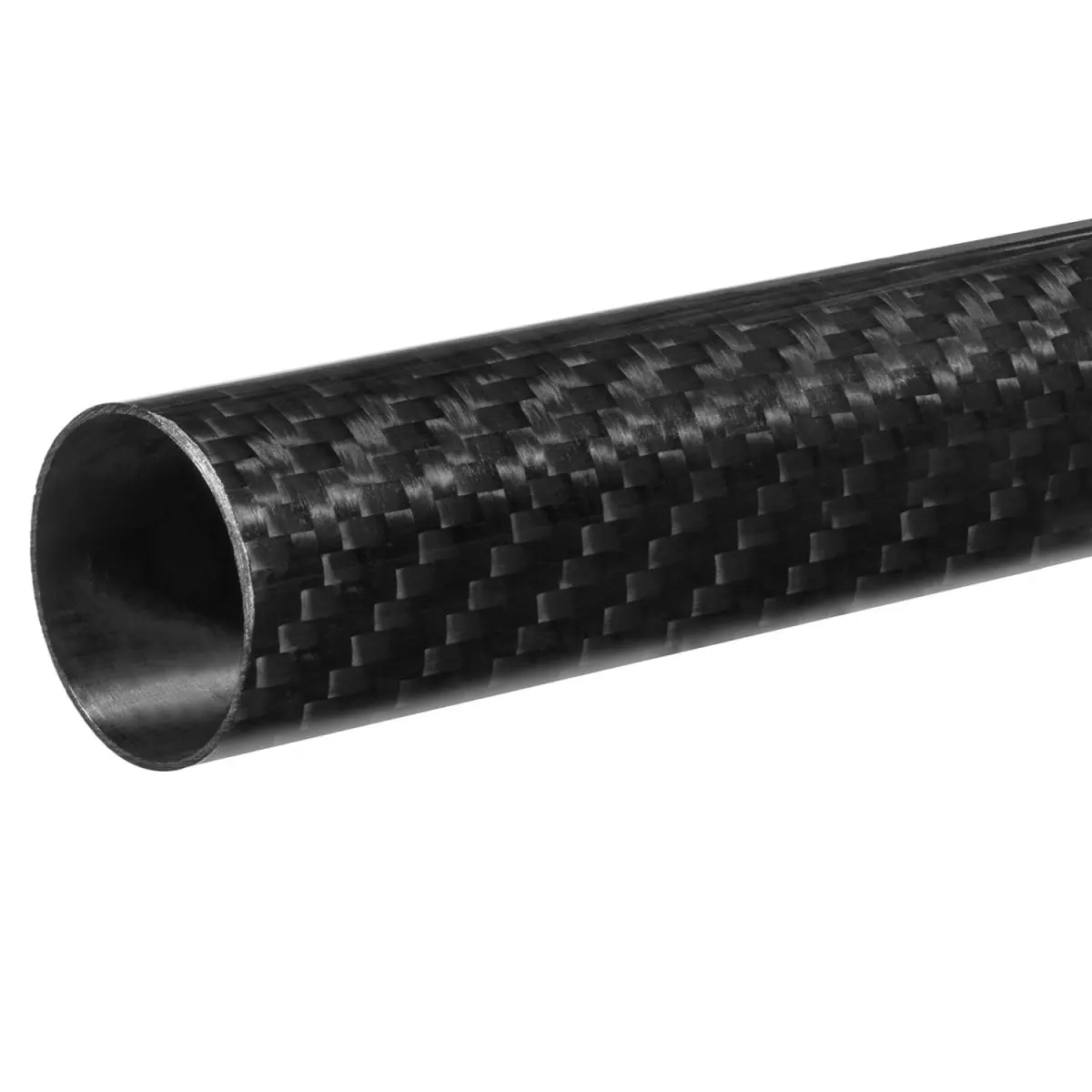 USA Sealing B2320425 High Load Machinable Carbon Fiber Tube - Twill Weave - 0.5 in. x 0.625 in. x 1 ft. - Black
