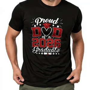 100% Cotton Proud Dad of A 2026 Graduate Senior Class of 2026 Graduation T-Shirt