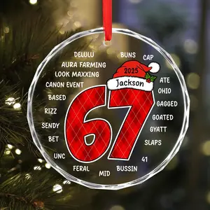 Personalized Six Seven Christmas Ornament, Funny Number Meme Ornament, Middle Schooler Gifts, Teen Slang Ornament, Teenager Gift