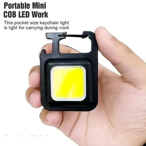 Mini LED Flashlight, Rechargeable COB LED Keychain Light, Multifunctional Portable Pocket Lamp, Magnetic Base, Small Handheld Torch, Rechargeable Work Light, Multifunctional Lighting