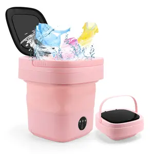 Portable High-Capacity Mini Washer 11L Pink - Compact Laundry Machine for Baby Clothes, Delicates, Small Loads - Ideal for Home, Dorm, RV Travel