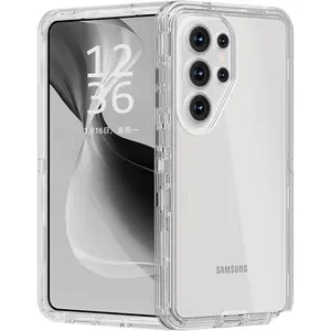 OREKROY 3-Layer Clear Heavy Duty Case for Samsung Galaxy S26/S25/S24/S23/S22 Ultra & Plus, Shockproof Drop Protection, Rugged Hybrid Transparent TPU+PC Anti-Yellow Protective Cover