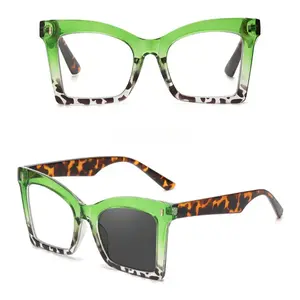 Progressive Reading Glasses for Women Oversized Spring Hinges Progressive Computer Readers Blue Light Blocking+1.0 Glasses men Green clear glasses