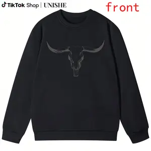 Western Cowgirl Bull Skull Vintage Style – Loose Fit Long Sleeve Sweatshirt for Summer Fashion