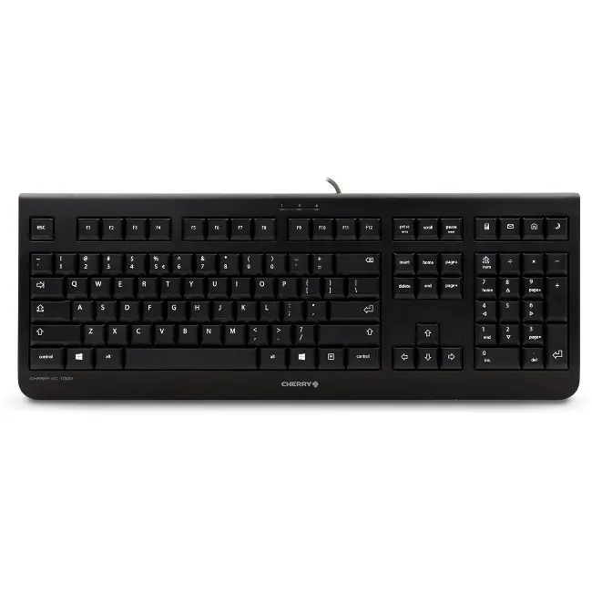 CHERRY JK-0800 WhisperKey Economical 104 Key USB Wired Keyboard - Black