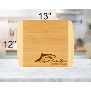 Shark Coochie Charcuterie Board – Bamboo Cheese Board in Multiple Sizes Chopping Knives