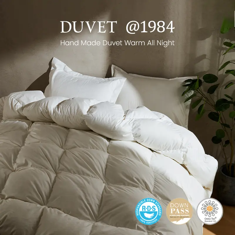 APSMILE Hungarian White Goose Down Feather Duvet Comforter Super Fluffy Insert Luxury Hotel Collection Warm Lightweight Cozy Blanket Softness Bulkiness Breathable Baffle ,mid year sale,deals for you,marshmallow