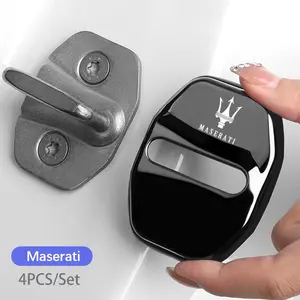 4Pcs Car Door Lock Buckle Protective Covers Stainless Steel Antirust Cover For Maserati Levante Ghibli MC20 Grecale Quattroporte GranTurismo President GranCabrio Coupe Spyder Car Accessory Automotive Accessories