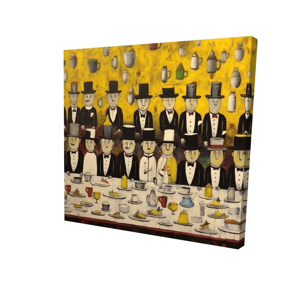 Begin Home Decor 2080-2424-GA143 24 x 24 in. Discreet Banquet Abstract White Food Canvas - Home Decor Art