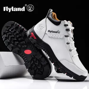 FLYLAND Men's Classical Vintage Genuine Leather Chukka Boots Casual Outdoor Shoe Dress Boots Walking Shoes