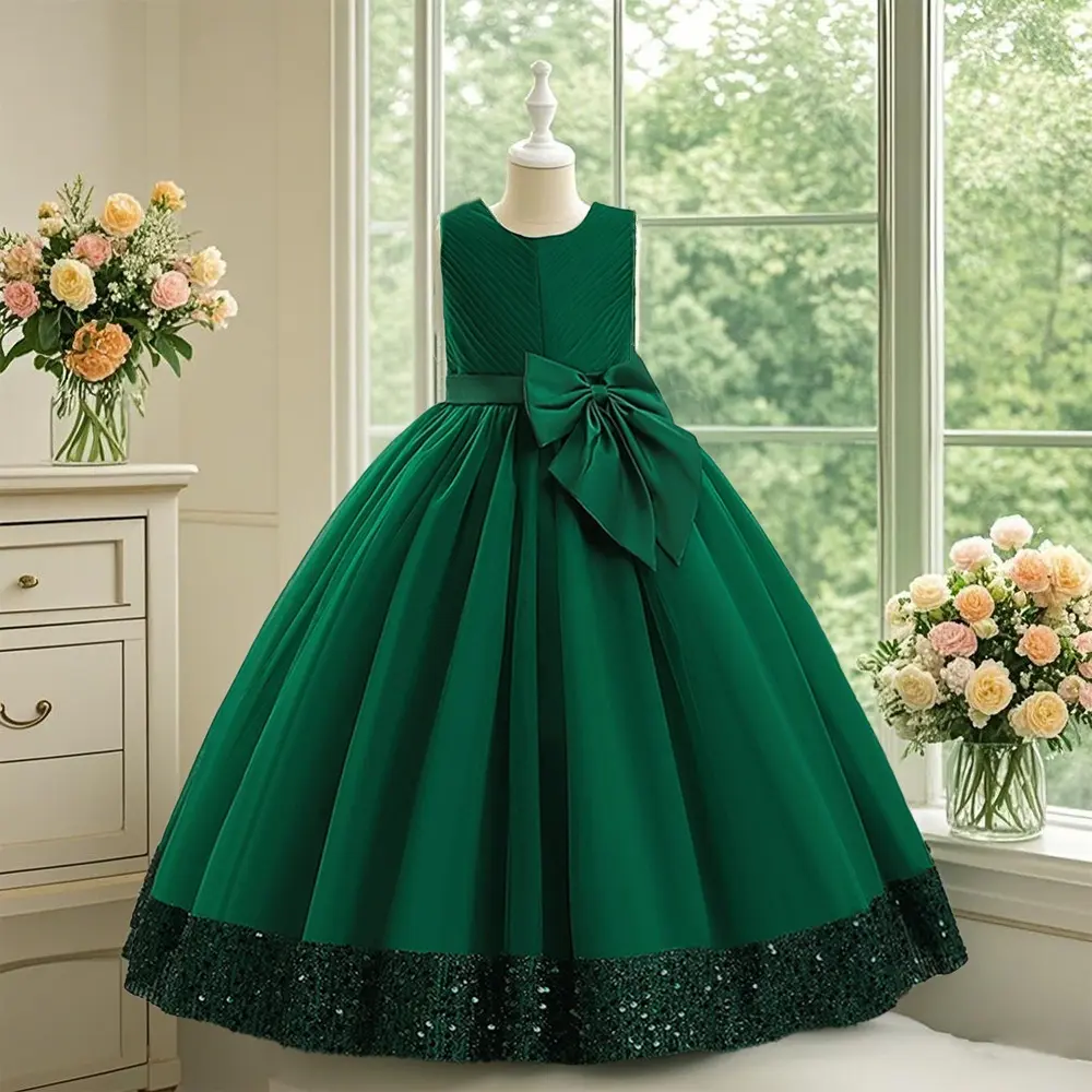 399 Girls Princess Dress Bridesmild Long Dress Clothes Kids Birthday Party Flower Girls Dresses For Weddings,clothes for back to school,first day of school outfits