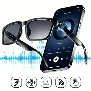 Bluetooth Smart Sunglasses, Smart Music Glasses, Smart Glasses - Wireless Audio Glasses with Speaker and Mic, Voice & Touch Control, UV Protection Lenses, Open-Ear Sound & Hands-Free Calls, Suitable for Running, Driving, Outdoor Sports