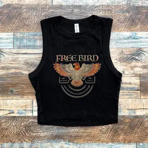 Free Bird Micro Ribbed Tank, Band Tank Top, Old School Band Crop Tank, Retro Music Shirt, Rock Band Tee, Y2k Crop Tank Top