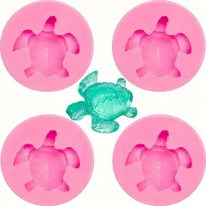 4pcs pink turtle silicone molds, suitable for jewelry making, soap wax art, home decoration - ideal gifts for Valentine's Day, Mother's Day, birthdays, handmade accessories and delicate craftsmanship creation