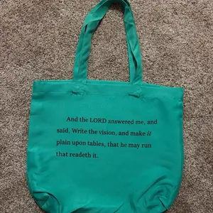 Teal blue tote bag