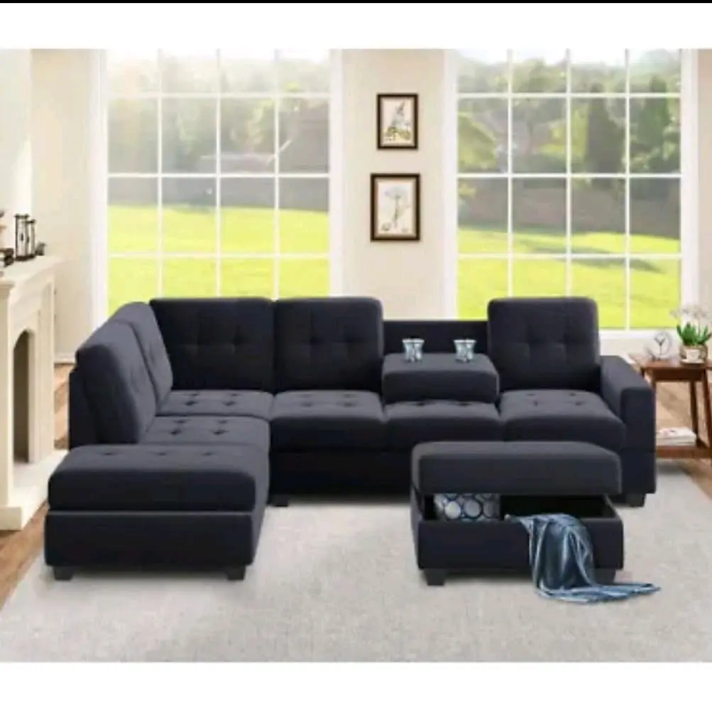 Modern Sectional Sofa W/ Reversible Chaise, L Shaped Couch Set