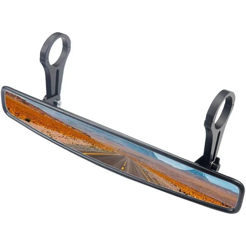 15 in Convex Rear View Mirror for UTV with 1.75 in Clamp, 2 x Mounting Brackets, Convex Shape Design for Driving on Rough Roads, Replacement for Polaris RZR Ranger 800 XP 1000 Turb Rhino YXZ Arctic Cat Wildcat HDX Pioneer 1000 Kawasaki Mule 600 Gator HPX,