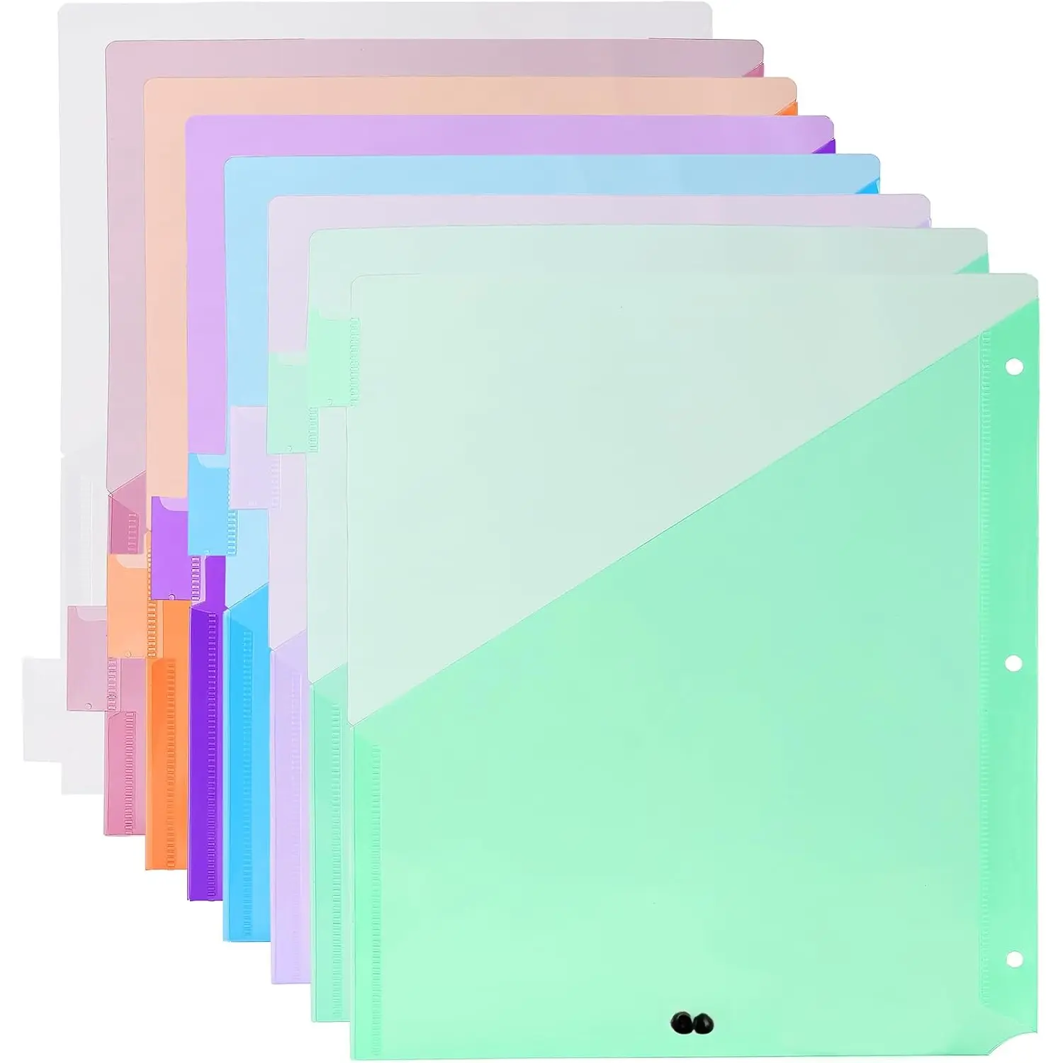 - Binder Dividers with Pockets and Tabs, 1 Set, 8 Tabs/Set, Colorful, 3 Ring Binder Dividers with Tabs and Pockets on Both Sides
