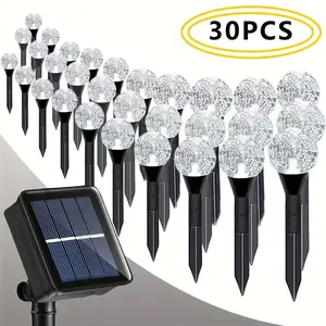 30-piece LED solar bubble lights for garden use, featuring 8 lighting modes and multiple color options, made from durable materials—perfect for garden decoration, weddings, Valentine’s Day, Easter, Christmas, Independence Day, and other holidays, creating