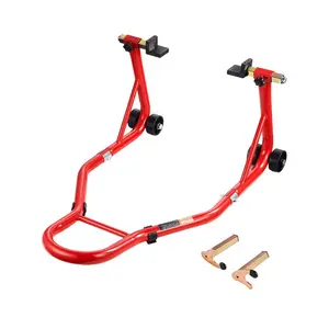 VEVOR Motorcycle Stand Lift, 1100lbs Capacity Front Rear Combo Stand Lift, Front Wheel Dual - Fork Stand, Rear U+L Fork Swingarm Spool Stand, for Most Yamaha Honda Kawasaki Suzuki Motorcycles, BlackVEVOR Super Brand Day