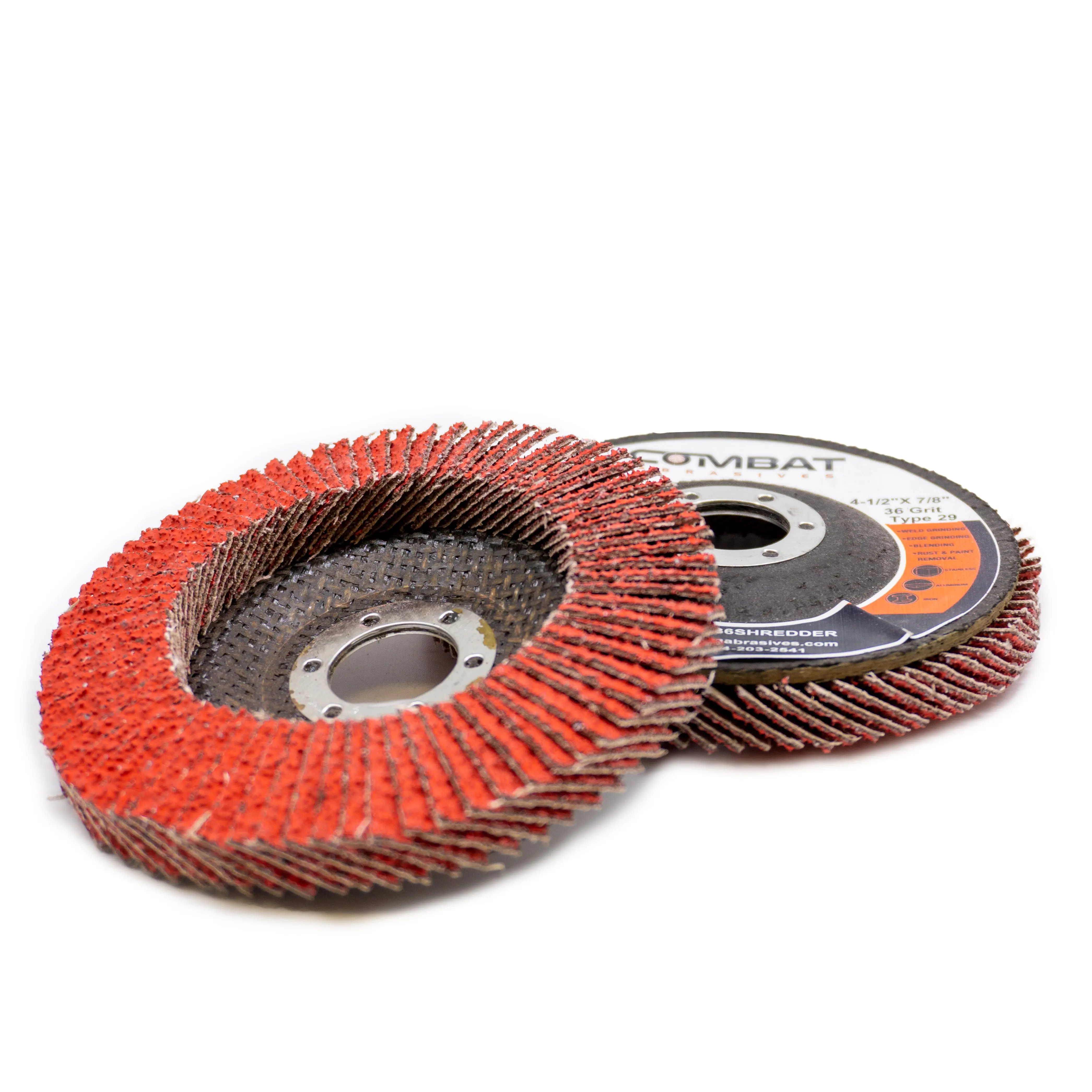 Renegade Products Ceramic Shredder High Density Flap Disc 4-1/2" x 7/8" (Type 29) – Long-Lasting Angle Grinder Sanding Disc for Metal & Wood