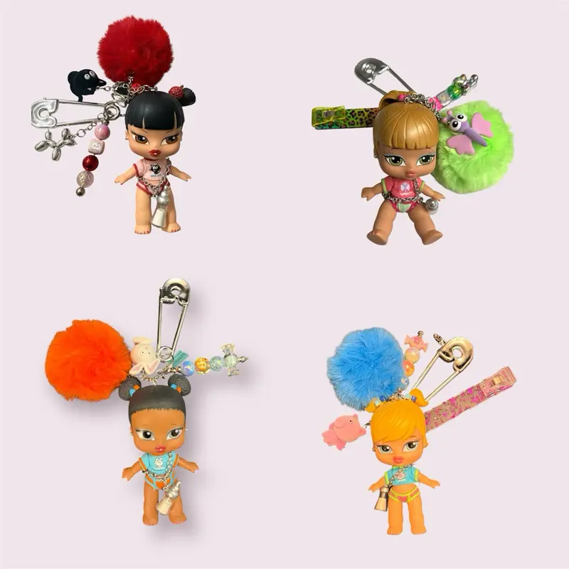 Bratz Retro Babyz Keychains Limited Edition Accessory with Custom Dolls Trendy Beads & Y2K Realness Style Optional ATM Card Clip Included