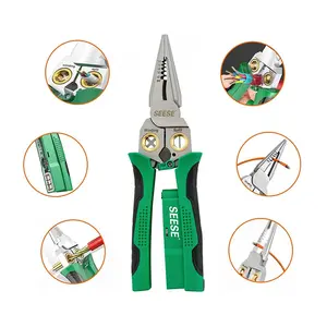 SEESE 8 In 1 Wire Stripper Twister - Multi-Function Pliers for 12V to 250V Live, Null, Hot Wire, Audible & Flashing LED Alarms,easy to use,Professional,Home Improve,DIY Projects,Holiday gifts